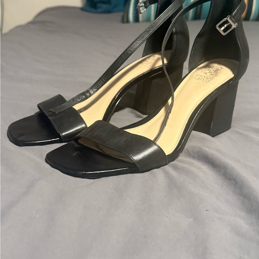 Vince Camuto Black Block Heel Sandals